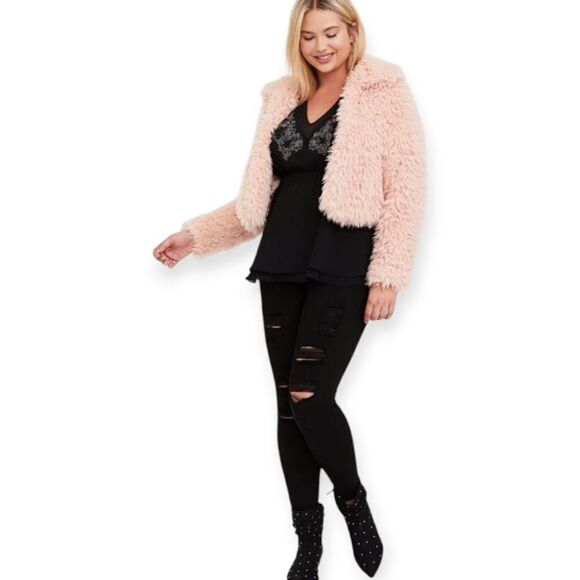 Torrid Black Chiffon Embellished Double Layer Peplum Tank Blouse 1x - Picture 11 of 11